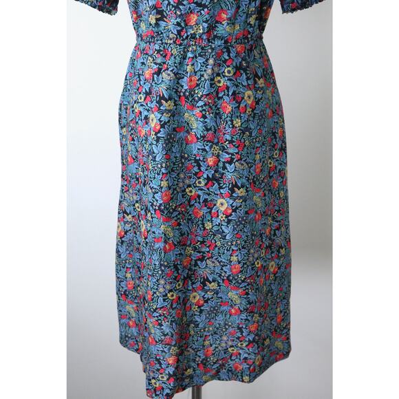 Handmade Size XL Vintage Prairie Sun Dress Cottage Cotton Floral Print - Picture 6 of 9